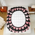 thumbnail image 5 of Homewish Chic Love Heart Bed Sheets for Kids, Black Pink King Sheets, Fashion Cartoon Style Sheet Set, Lightweight Room Decor, 4pcs, 5 of 7