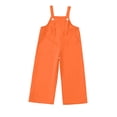 thumbnail image 5 of Virmaxy Solid Color Cotton Overalls with Pockets Adjustable Straps Full Length Jumpsuit for Casual Play and Everyday Wear, for 3-15 Years Orange, 5 of 9