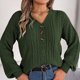 thumbnail image 5 of Puntoco Suéter Casual De Mujer Con Cuello En V Botón Ahuecado Manga Linterna Top Navidad Liquidación Puntoco Puntoco-4831, 5 of 8
