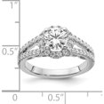 thumbnail image 3 of 14K White Gold Eternal Promise Lab Grown Diamond Halo Complete Ring (Size 7) Made In India rm2147e-050-7cwlg, 3 of 5