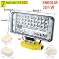thumbnail image 4 of Luz de trabajo LED 204W 8600 LM Luz de trabajo LED inalámbrica con cabezal giratorio de 130° Linterna portátil para el lugar de trabajo Compatible con Dewalt XR 18V 20V Flex Volt 20V 60V Batería de li, 4 of 7