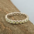 thumbnail image 4 of 2mm Round Shape Peridot Gemstone 925 Sterling Silver Full Eternity Women Stackable Ring, 4 of 7