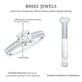 thumbnail image 5 of Rosec Jewels Lab Diamond Engagment Ring with Side Stones - 1 Ct - 6 mm - EF-VS Quality, 14K White Gold, US 6.50, 5 of 8
