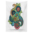 thumbnail image 3 of Ambesonne Leaf Tablecloth Rectangular Table Cover, Floral Zentangle, 52"x70", Multicolor, 3 of 4