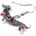 thumbnail image 4 of Pendientes de perro salchicha de dibujos animados de aleación de colores que gotean aceite (negro), colgante para mascota, joyería para perro, regalo encantador y encantador para mujeres y niñas, 4 of 5