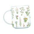 thumbnail image 3 of Taza de Cristal Sunnimix Taza de Té con Asa Grande Taza de Café Patrón de Plantas Y Flores 450ml, 3 of 8