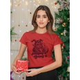 thumbnail image 2 of Naughty Krampus Humor Creepy Christmas Women's T-shirt, 2 of 4