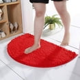 thumbnail image 3 of Byujiro Non Slip Bath Mat Chenille Half Round Carpet Water Absorbing Foot Mat Bathroom Entrance Floor Mat Bedroom Toilet Bathroom Non Slip Mat Household, 3 of 3