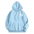 thumbnail image 4 of Chandail à Capuche Graphique à Lettres pour Femmes, Chandail à Manches Longues, Manteau à Col Rabattu, Tunique Longue, Chandail à Capuche, Veste d'Hiver, 4 of 6