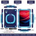 thumbnail image 3 of For Lenovo Tab M11/K11 LTE TB-330FU 11 inch Case, 360 Rotatable Handle Stand, Shoulder Strap, Drop-Proof Design, NavyBlue Blue, 3 of 7