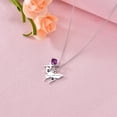 thumbnail image 3 of 925 Sterling Silver Cross Butterfly Necklace Baptism Communion Birthday Conformation Gifts for Daughter Granddaughter Niece-Amethyst Purple Birthstone, 3 of 5