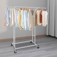 thumbnail image 2 of BAOKALER Clothes Storage Free Standing Modern Double Rods, Silver, 2 of 13