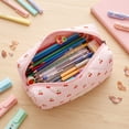 thumbnail image 5 of ZhangC Checkered Cherry Pencil Pouch, 7.5x3.2 Inch Cute Cotton Quilted Storage Bag, Soft Pen Case Makeup Brush Organizer for Office, Home and Travel, Pink, 5 of 6