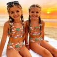 thumbnail image 5 of CCRFTGI Swimsuit for Kids Girls Size 7 Two Piece Sets Swim Vacation Bikini Set Beach Vacation Girls Bathing Suit Cute Summer Hawaiian Tropic Girls Fashion Swim Suit Kids Swimwear Yellow 2-3 Years, 5 of 9