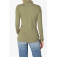thumbnail image 2 of TheMogan Women's S~3X Essential Soft Jersey Ruched Turtle Neck Long Sleeve Slim Fit Top, 2 of 7