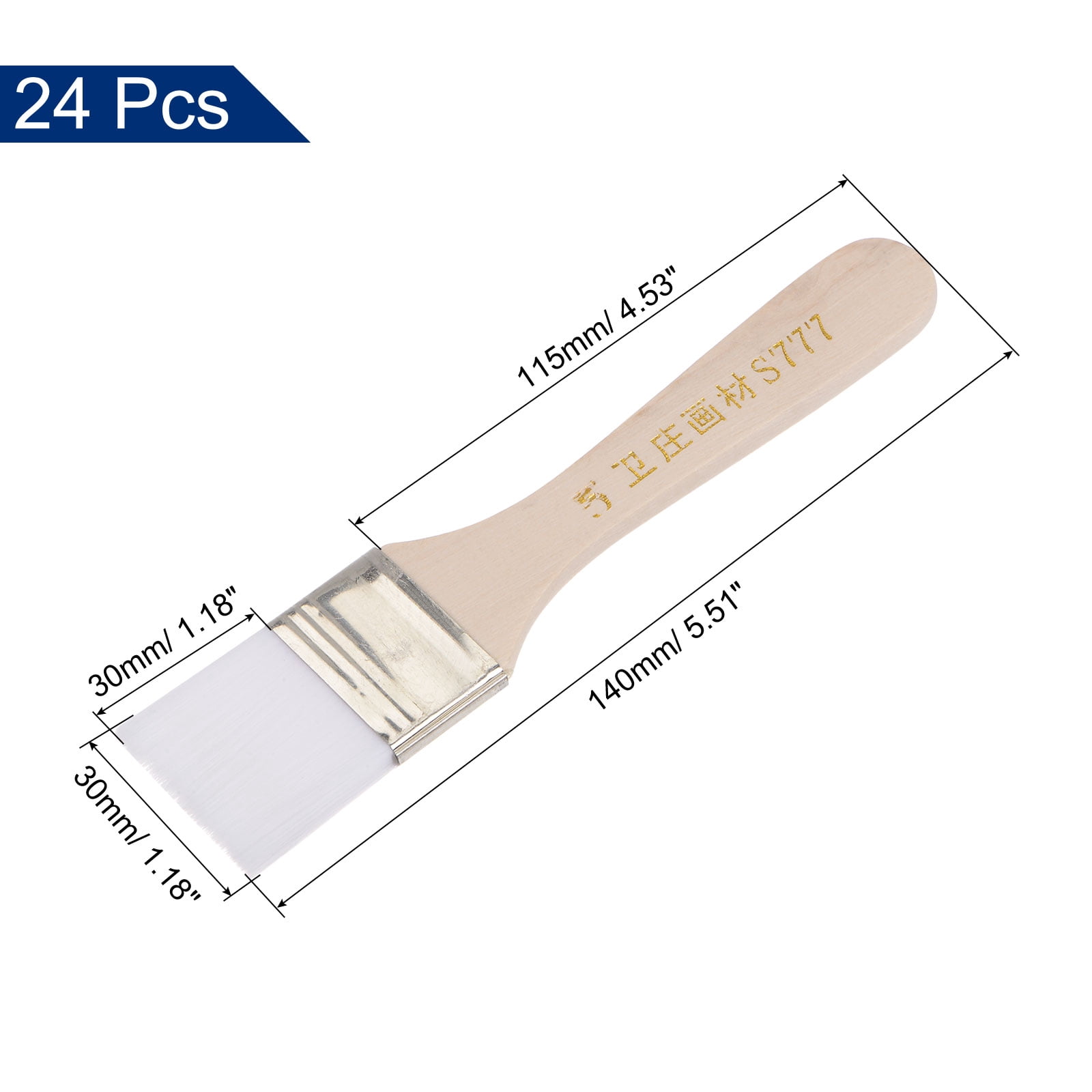 Lot De 6 Pinceaux De Peinture Uxcell – Largeur 1 Pouce, Manche Doux, Blanc