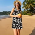 thumbnail image 3 of Lsque Daisies Flowers Pattern Summer Dresses for Women – Sleeveless T-Shirt Swing Sundress, Perfect for the Beach and Casual Days, 3 of 7