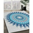 thumbnail image 3 of Ahgly Company Machine Washable Indoor Rectangle Transitional Steel Blue Area Rugs, 8' x 12', 3 of 7