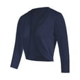 thumbnail image 5 of Très Chic Mailanda Women's Open Front 3/4 Sleeve Cropped Cardigan Bolero Shrug Sweater, 5 of 6