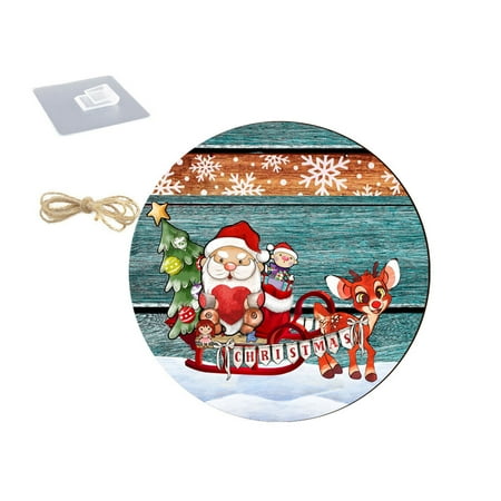 

Christmas Deer Cart Bowknot Wooden Pendant Decorative Hanging Ornaments On The Porch of The Holiday Party