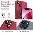 thumbnail image 2 of Liquid Silicone Case for iPhone 13 Mini - [Camera All-Round Protection] [Soft Microfiber Lining Anti-Scratch] 4 Layer Full Covered Shockproof Gel Rubber Phone Case Cover, 5.4", Red, 2 of 15