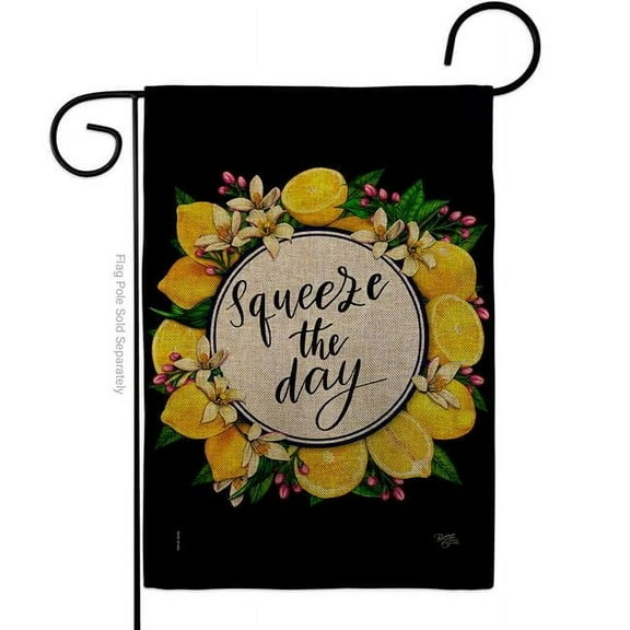 Breeze Decor G120263-DB Squeeze the Day Food Fruit 13 x 18.5. in. Double-Sided Decorative Vertical House Garden Flag for Decoration Banner Yard Gift