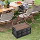 thumbnail image 1 of Contenedores para acampar con tapa de madera Almacenamiento plegable apilable multifuncional Negro Sharpla Organizador al aire libre, 1 of 8