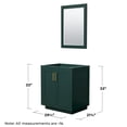 thumbnail image 4 of Wyndham Collection Miranda 30" No Sink Wood Single Bathroom Vanity in Green/Gold, 4 of 5