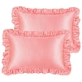 thumbnail image 1 of Unique Bargains Retro Satin Ruffle Pillowcases Envelope Closure 2pcs, 1 of 8