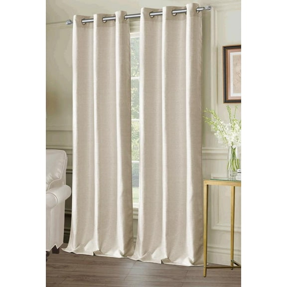 Dainty Home Little Rock Grommet Window Curtain with Lurex Panel Pair