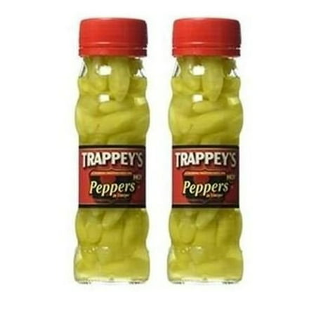Trappeys Peppers in Vinegar, Hot, 4.5 oz (2 Pack)