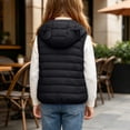 thumbnail image 4 of BLVB Boys Girls Hooded Puffer Vest Winter Lightweight Sleeveless Cute Ears Zipper up Jacket Waistcoat for Kids(Black,10-11 Years), 4 of 9