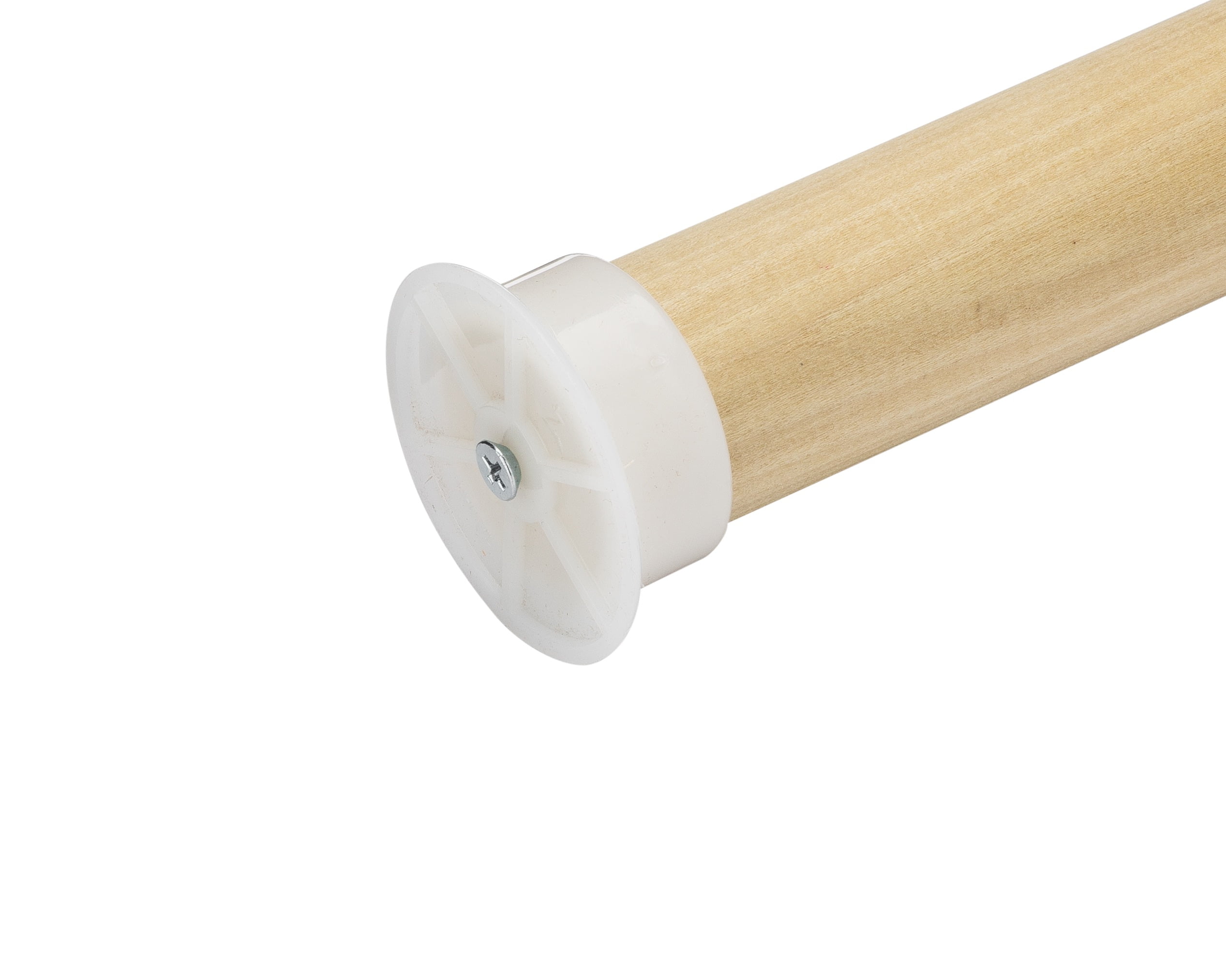 4 FT Wood Closet Pole with Plastic EasyInstall Ends