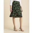 thumbnail image 2 of Moomaya Printed A-Line Skirt For Women, Elastic Waist Midi Length Formal Look Skirt, 2 of 9