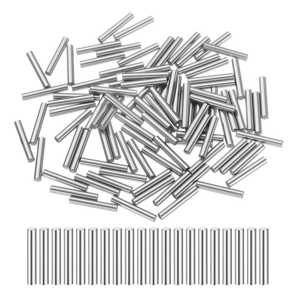 100 Pack 2.5mm x 20mm Dowel Pins Bearing Steel Cylindrical Dowel Pins Shelf Support Peg Pin /-0.02mm Diameter Tolerance, Silver Tone