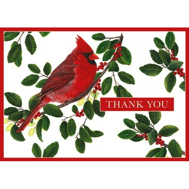 Download Christmas Thank You Note Cards Set Of 8 Winter Song Birds Walmart Com Walmart Com
