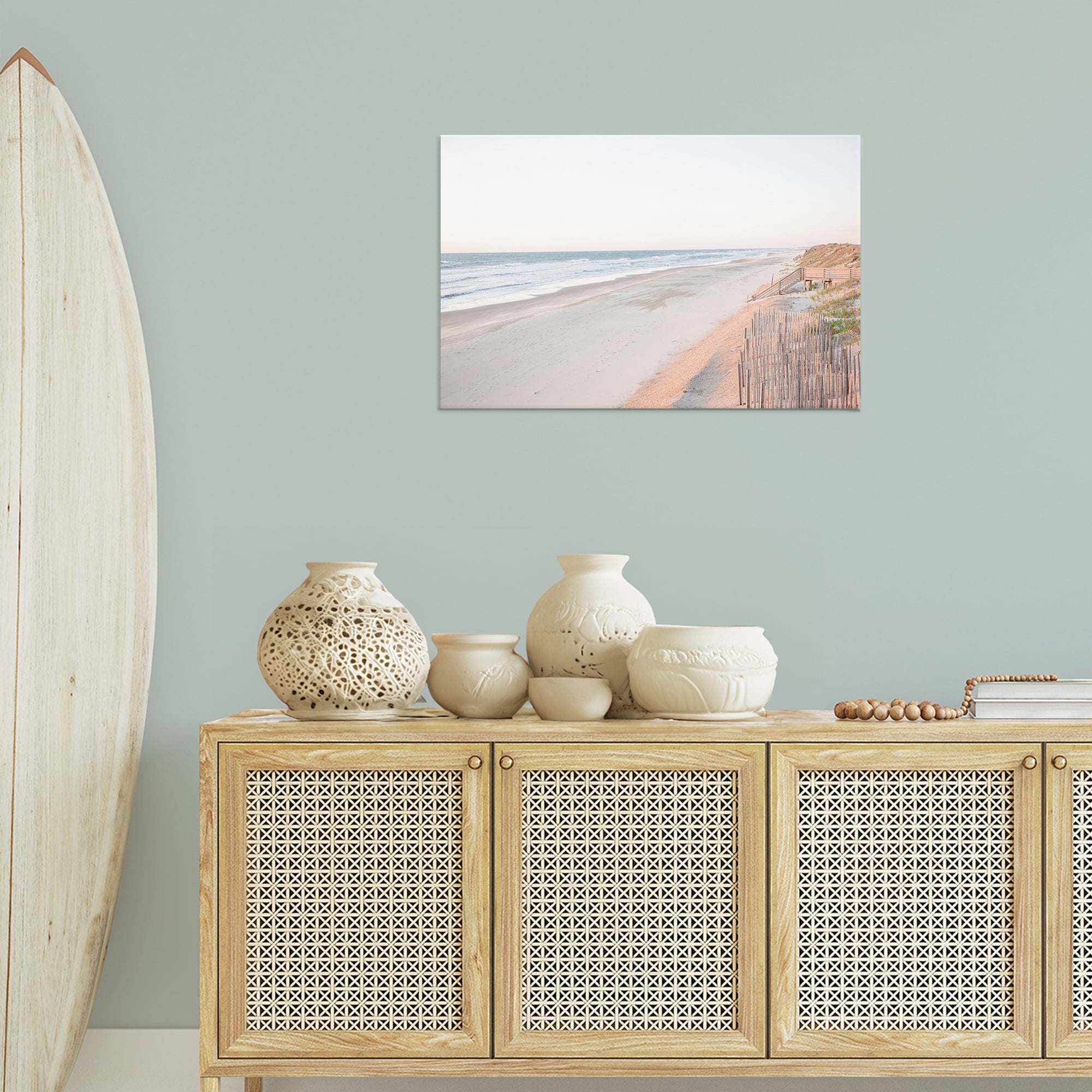 Stupell Industries Vast Beach Horizon Landscape & Nature Painting Wrapped Canvas Art Print Wall Art, 30 x 20