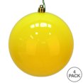 thumbnail image 3 of Vickerman 6" Yellow Shiny Ball Ornament, 4 per Bag, 3 of 5