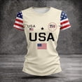 thumbnail image 5 of Women USA 250th Anniversary Shirt Patriotic Independence Day Shirt Women Casual Crew Neck Short Sleeve Top, 5 of 6
