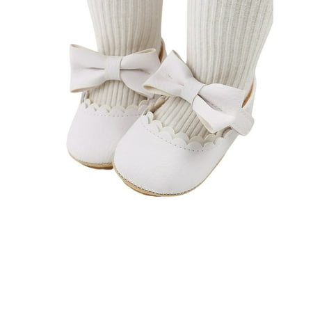 

Michellecmm Baby Girl s Shoes Bowknot PU Leather Soft Sole Infant Shoes