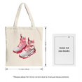 thumbnail image 3 of Stylish Canvas Tote Bag featuring trendy white and pink high - top sneakers design perfect for shopping travel and parties, 3 of 4