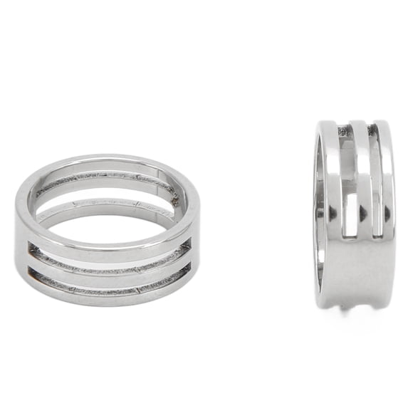 Anillo de acero inoxidable hecho a mano, 2 piezas, herramienta de cierre hecha a mano, anillo de plata, diseño fácil de usar