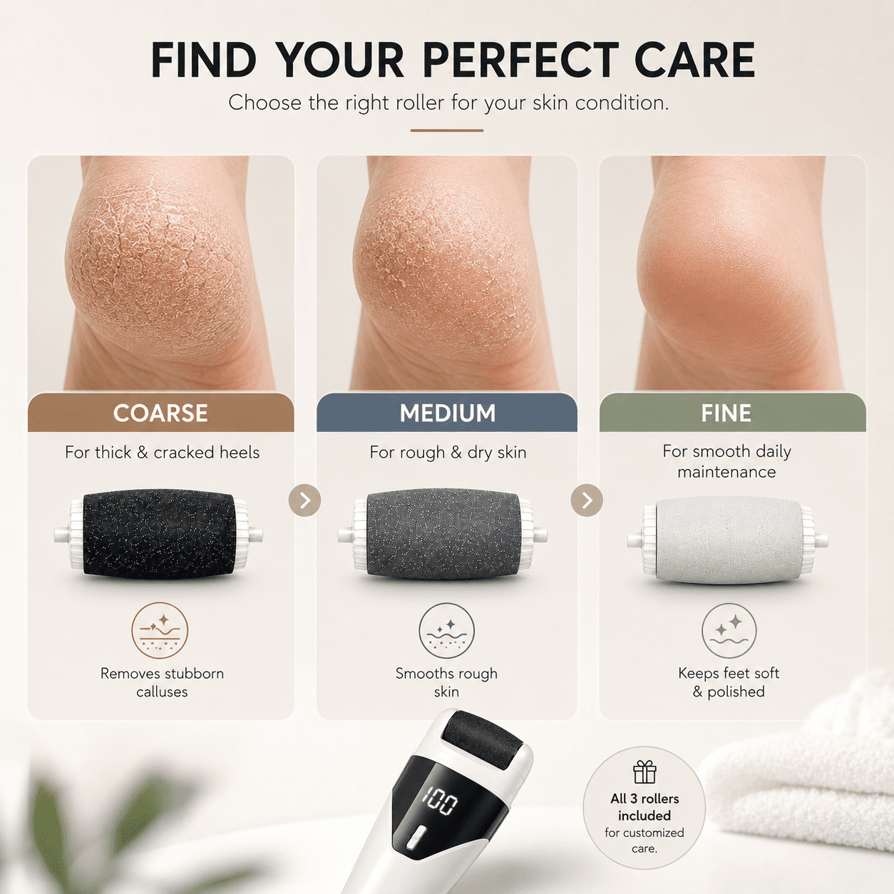 Berlaney Electric Foot Callus Removers, Rechargeable Portable Foot File Pedicure Tool for Foot Care, Hard Cracked Dry Skin Ideal Gift