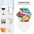 thumbnail image 6 of Yiaed Colorful Abstract Bumper Cars Print Leather Coasters for Drinks - Cup Coasters Coffee Table Kitchen Table Bar, Home & Office Gifts Handmade Drink Coasters-Hexagon, 6 of 6