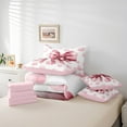 thumbnail image 4 of Erosebridal Pink Bow Bedding Twin Size, Princess Style Bed in a Bag Twin size, Dreamy Room Decor, Reversible 7 Pieces, 4 of 5