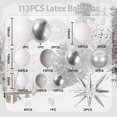 thumbnail image 2 of Kit de guirnaldas con forma de arco con forma de globo Togvu, color blanco y plateado, 113 unidades, 2 of 8