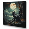 thumbnail image 2 of Designart "Howling Wolf Beneath the Moon II" Fashion Wall Art - Glam Blue Fashion Bitcoin Entryway Wall Art, 2 of 6