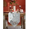 thumbnail image 4 of Table Runner Dresser Scarves Merry Christmas Tree Cute Snowman Cotton Linen Burlap Table Cover Winter Snowflake on Grey Table Runners for Family Kitchen Dining Holiday Party Banquet Decor, 4 of 5