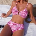 thumbnail image 5 of Womens Bikini Swimsuit Deep V High Waist Two Piece Swimwear Tummy Control Bathing Suit Beach Vacation, 5 of 8