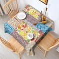 thumbnail image 2 of Pioneer Flower Floral Print Pattern Square Tablecloth,Waterproof Square Table Cover,Wipeable Spillproof Washable Table Cover for Home Kitchen Party Decor 42"X42"(107x107cm), 2 of 6